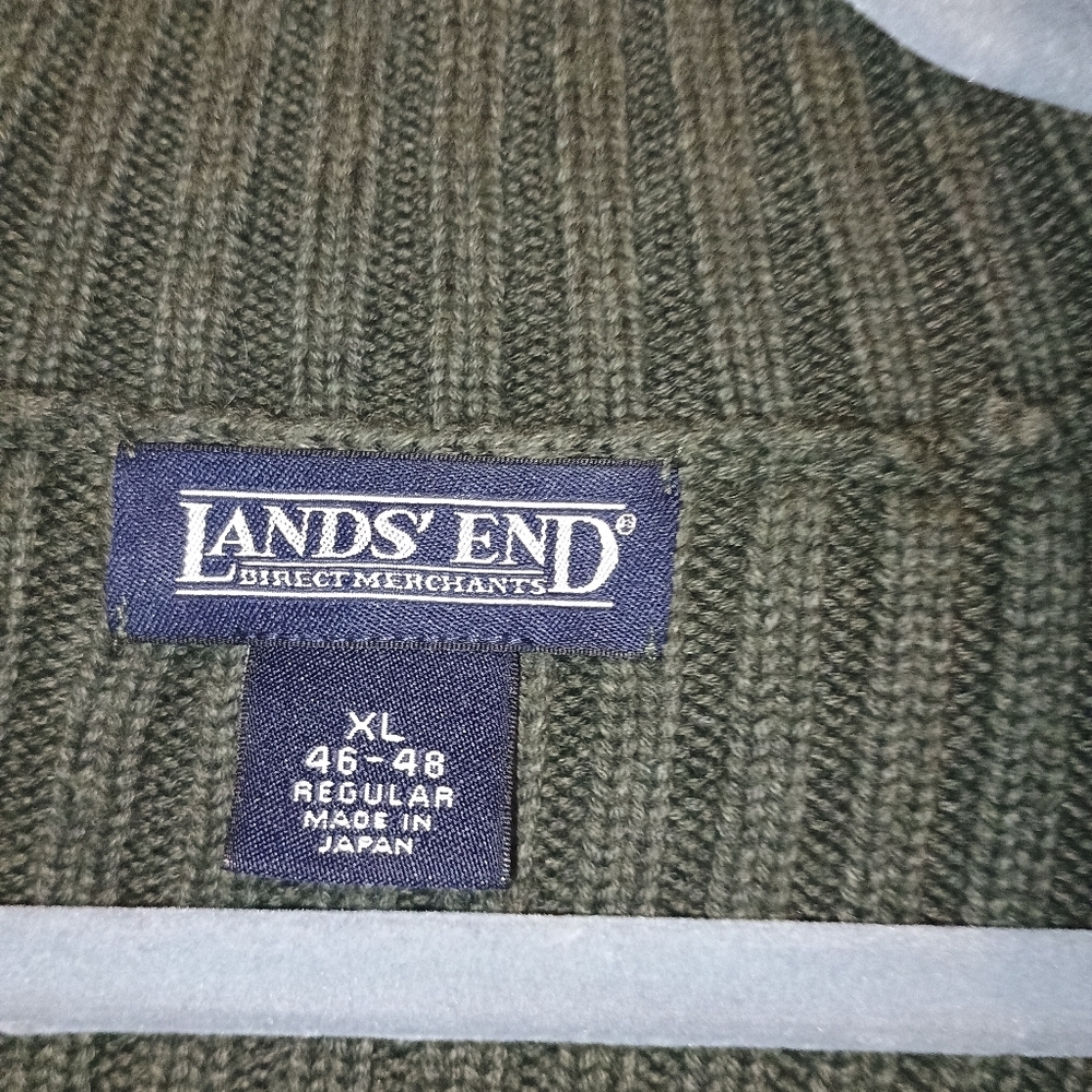 Vintage 90s Lands’ End Direct Merchants Men’s XL Ribbed Cotton Quarter Zip... - Picture 3 of 14